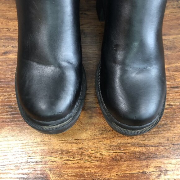 Steve Madden Women's Size 5.5 AMULET Fashion Boot Black Chucky Heel Jewels - Picture 2 of 9